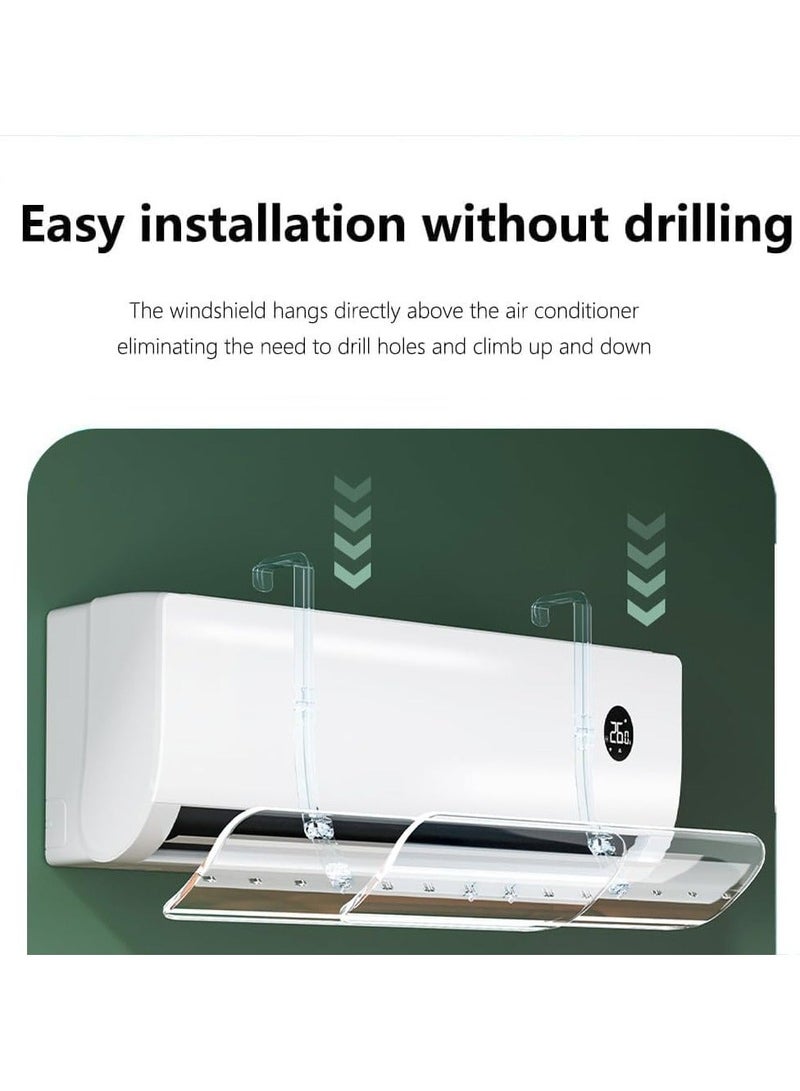 بيوينتي عازل تدفق هواء مكيف قابل للتعديل والتمديد، لملائم أجهزة التكييف المنفصلة (50-100 سم)، مقاوم للتيار المباشر، لا يتطلب تثبيتاً مثقوباً، مناسب للمنزل والمكتب. - Image 3